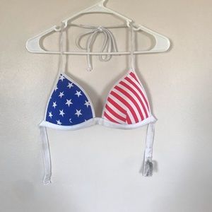 PINK American Flag Bikini Top